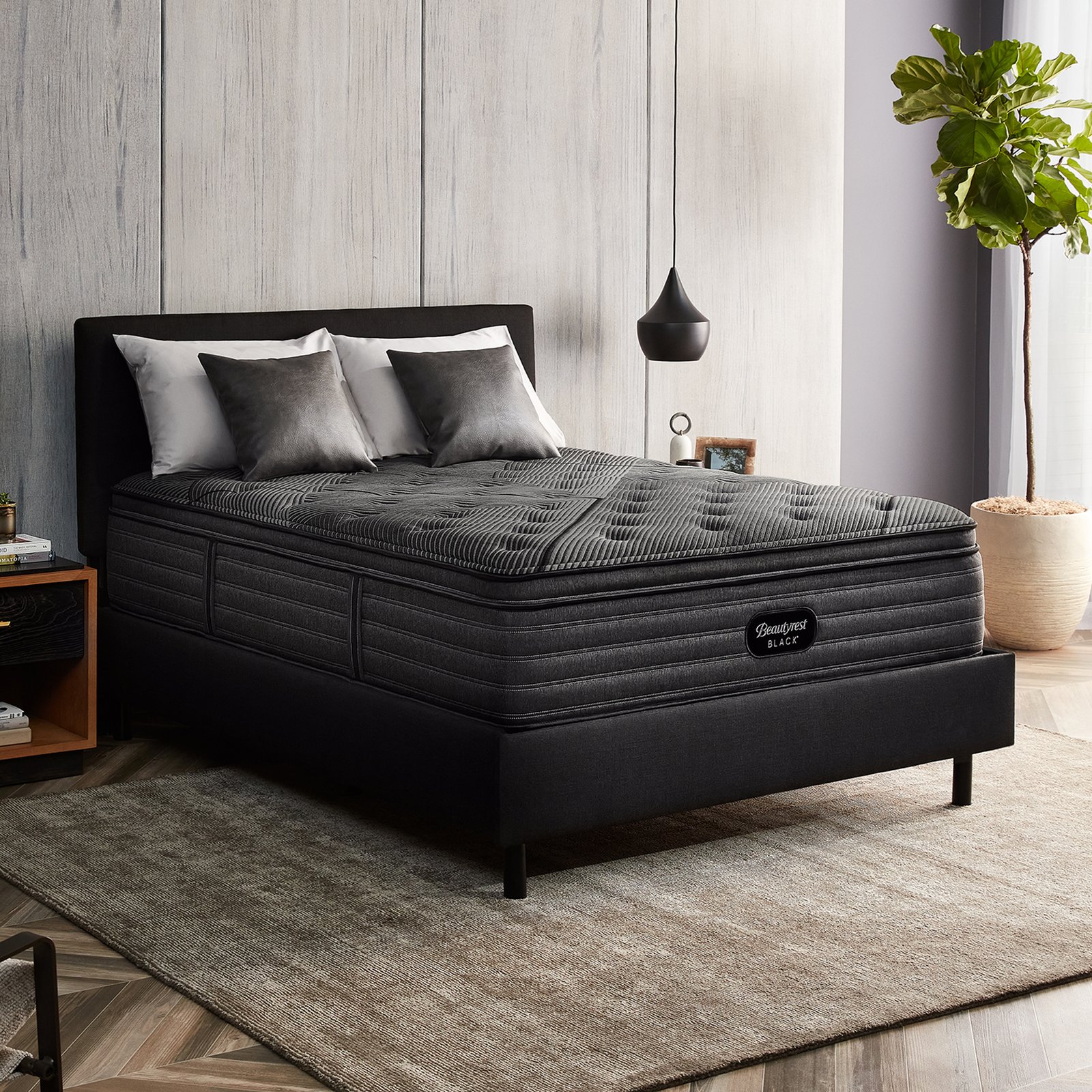 Simmons beautyrest black natasha plush pillow top hot sale mattress